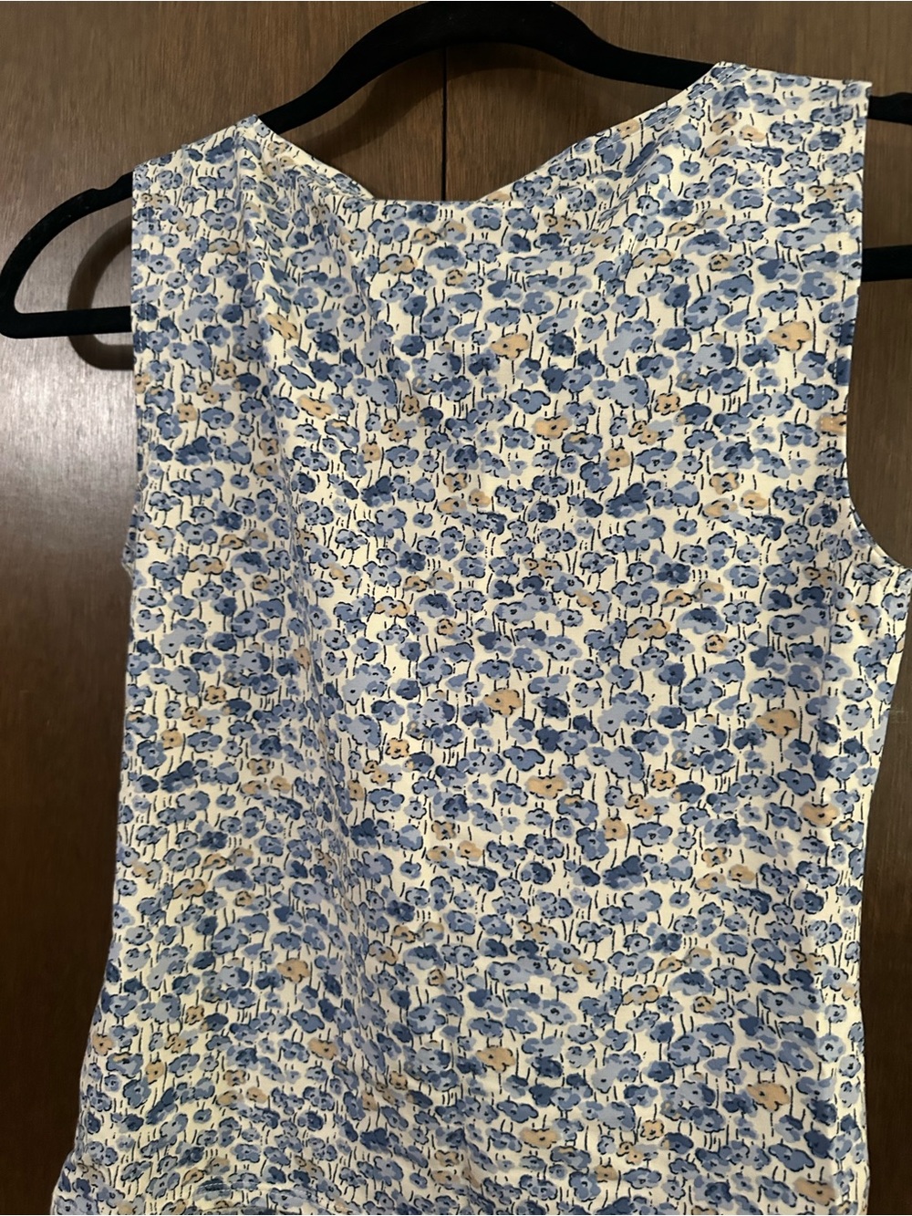 Reformation Dusk Knit Top Dara Blue and Cream Floral Cropped Lightweight Sz S - Picture 8 of 12